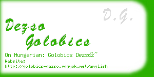 dezso golobics business card